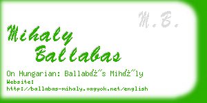mihaly ballabas business card